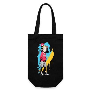 Street Art Girl 232343 - Gift Bag for Bottles - black - Front
