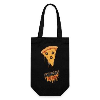 Monday Be Like – Funny Pizza Motif Olives - Gift Bag for Bottles - black - Front