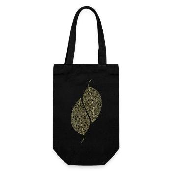 Leaves Decorative - Gift Bag for Bottles - black - Front