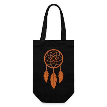 Spiritual Dreamcatcher – Minimalist Design - Gift Bag for Bottles - black - Front