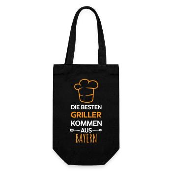 Die besten Griller kommen aus Bayern Design - Geschenkbeutel für Flaschen - Schwarz - Vorne