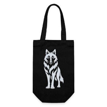 Wolfs Silhouette Kontrastdesign - Geschenkbeutel für Flaschen - Schwarz - Vorne