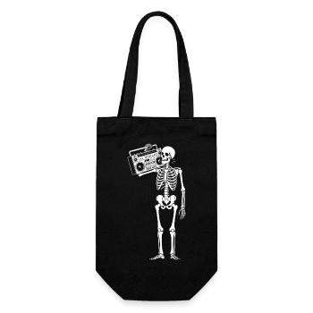 Boombox Skeleton Retro Vibe - Gift Bag for Bottles - black - Front
