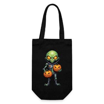 Alien with pumpkin heads Halloween - Gift Bag for Bottles - black - Front