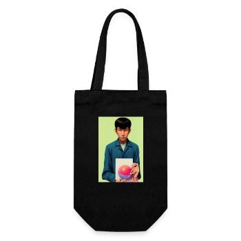 Bubble Gum Art Image - Selfie Artwork on LSD - Gift Bag for Bottles - black - Front
