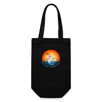 Sailing at Lake Tegernsee - Stylish retro design - Gift Bag for Bottles - black - Front
