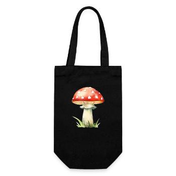 Roter Pilz-Fliegenpilz - Geschenkbeutel für Flaschen - Schwarz - Vorne