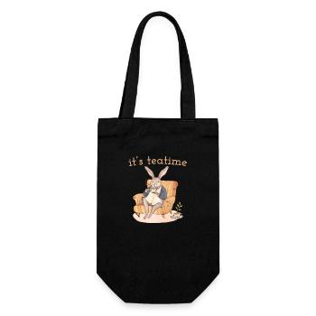 Rabbit Helene: Tea break in elegance - Gift Bag for Bottles - black - Front
