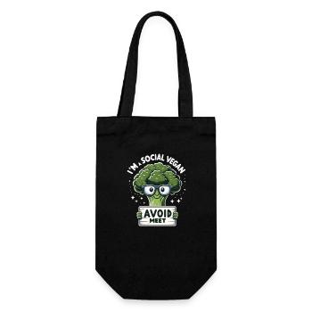 I'm a social vegan - Geschenkbeutel für Flaschen - Schwarz - Vorne