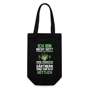 Gärtner Gartenarbeit Hobbygärtner Garten - Geschenkbeutel für Flaschen - Schwarz - Vorne