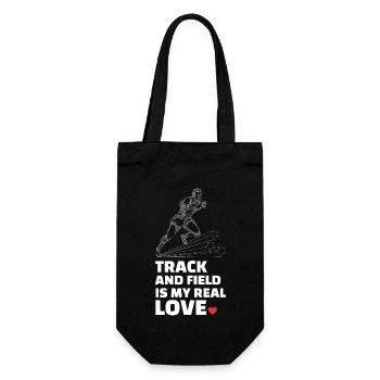 Ich Liebe Leichtathletik - Geschenkbeutel für Flaschen - Schwarz - Vorne