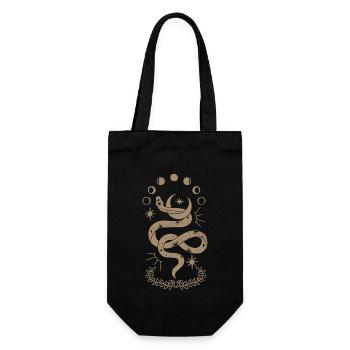 Himmlischer Schlangenmond Mystisches Gothic - Geschenkbeutel für Flaschen - Schwarz - Vorne