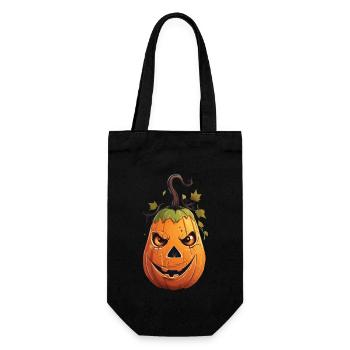 Lustiger Halloween Kürbis Kinderdesign - Geschenkbeutel für Flaschen - Schwarz - Vorne