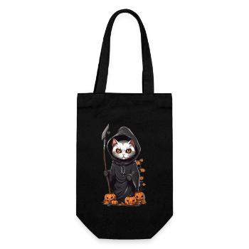 Cute Halloween Cat Druid Costume Design - Gift Bag for Bottles - black - Front