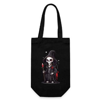 Halloween Skelett Magier Cartoon Magie - Geschenkbeutel für Flaschen - Schwarz - Vorne