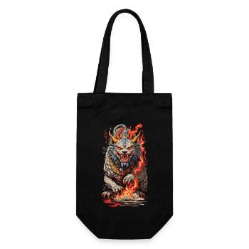 Feu Yokai Lion Vintage Ukiyo-e Art Style - Sac à bouteille - noir - Devant