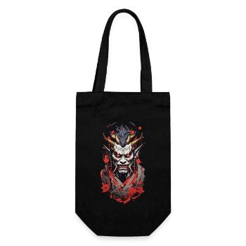 Japanischer Oni Dämon Retro Manga Design Stil - Geschenkbeutel für Flaschen - Schwarz - Vorne