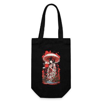 Japonais Ukiyo-E Esthétique Style de Design Rétro - Sac à bouteille - noir - Devant