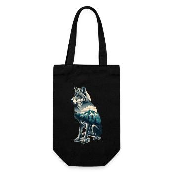 En harmonie avec la nature : Le loup de la montagne - Sac à bouteille - noir - Devant