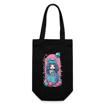 Gothique Kawaii Milkshake Anime Goth Design - Sac à bouteille - noir - Devant