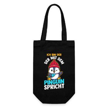Pinguin - Geschenkbeutel für Flaschen - Schwarz - Vorne