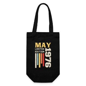 Mai 1976 - Cadeau anniversaire né en Mai 1976 Mai - Sac à bouteille - noir - Devant