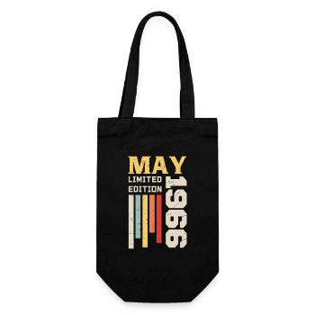 May 1966 - Birthday gift born in May 1966 May - Gift Bag for Bottles - black - Front