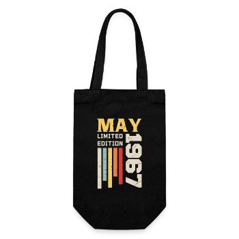 Mai 1967 - Geburtstagsgeschenk geboren im Mai 1967 Mai - Geschenkbeutel für Flaschen - Schwarz - Vorne