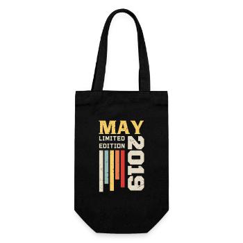 Mai 2019 - Cadeau anniversaire né en Mai 2019 Mai - Sac à bouteille - noir - Devant