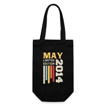 May 2014 - Birthday gift born in May 2014 May - Gift Bag for Bottles - black - Front