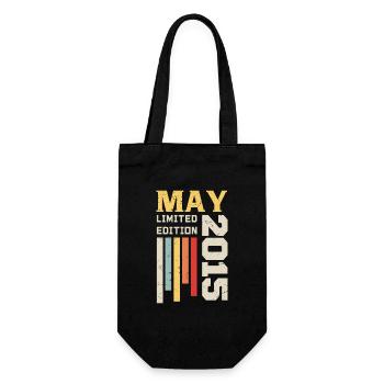 Mai 2015 - Geburtstagsgeschenk geboren im Mai 2015 Mai - Geschenkbeutel für Flaschen - Schwarz - Vorne