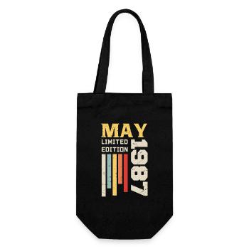 Mai 1987 - Cadeau anniversaire né en Mai 1987 Mai - Sac à bouteille - noir - Devant