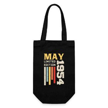 May 1954 - Birthday gift born in May 1954 May - Gift Bag for Bottles - black - Front