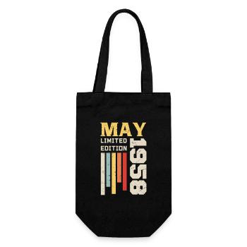 May 1958 - Birthday gift born in May 1958 May - Gift Bag for Bottles - black - Front