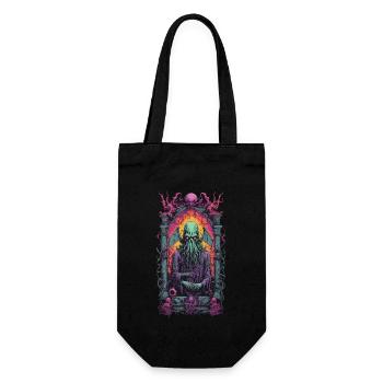 Cthulhu Gothic Okkult Monster Horror Design - Geschenkbeutel für Flaschen - Schwarz - Vorne