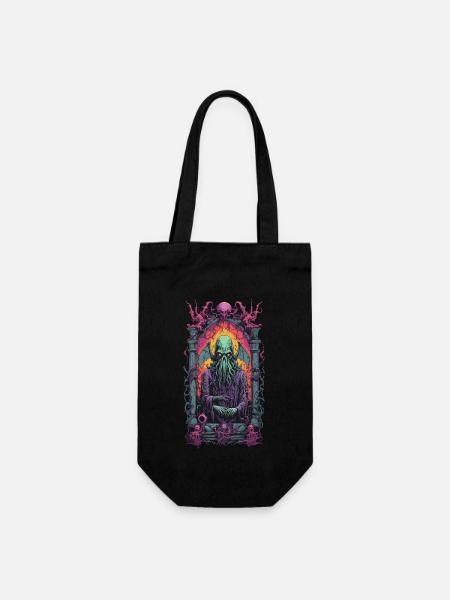 Cthulhu gothique monstre occulte horreur Design - Sac à bouteille - noir