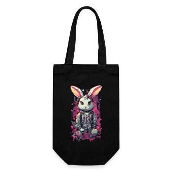 Gothic Bunny Aesthetic Streetwear Design - Geschenkbeutel für Flaschen - Schwarz - Vorne