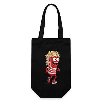 Popcorn Monster Halloween Filmabend Spaß - Geschenkbeutel für Flaschen - Schwarz - Vorne