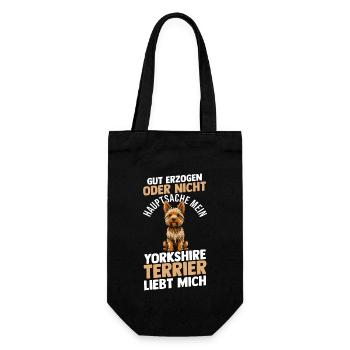 Hund Yorkshire Terrier - Geschenkbeutel für Flaschen - Schwarz - Vorne