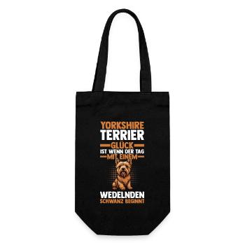 Hund Yorkshire Terrier - Geschenkbeutel für Flaschen - Schwarz - Vorne