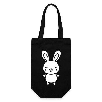Kleiner Baby-Hase - Geschenkbeutel für Flaschen - Schwarz - Vorne