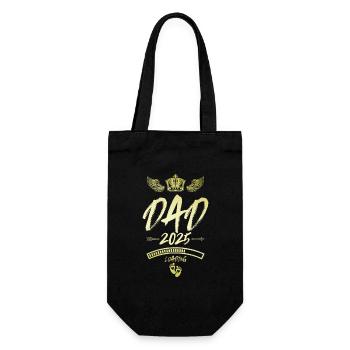Dad 2025 Loading Papa Spruch - Geschenkbeutel für Flaschen - Schwarz - Vorne