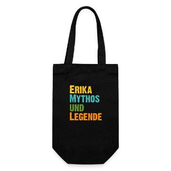 Erika, die Frau der Mythos die Legende Geburtstag - Geschenkbeutel für Flaschen - Schwarz - Vorne