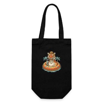 Tiger on vacation - Gift Bag for Bottles - black - Front