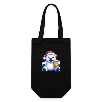 Polar Bear Christmas Beer Funny - Gift Bag for Bottles - black - Front
