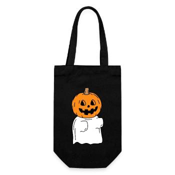 Drôle de citrouille fantôme d’Halloween - Sac à bouteille - noir - Devant