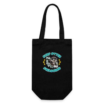 Drôle de loutre surfeuse avec des lunettes de soleil - Sac à bouteille - noir - Devant