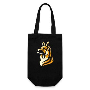 Deutscher Schäferhund Eleganz - Geschenkbeutel für Flaschen - Schwarz - Vorne