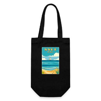 Sylt Nordsee - Geschenkbeutel für Flaschen - Schwarz - Vorne