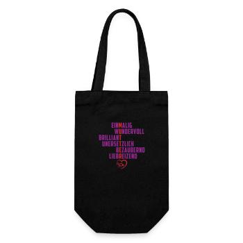 Muttertag Mutter Mama Mom Geschenkidee - Geschenkbeutel für Flaschen - Schwarz - Vorne